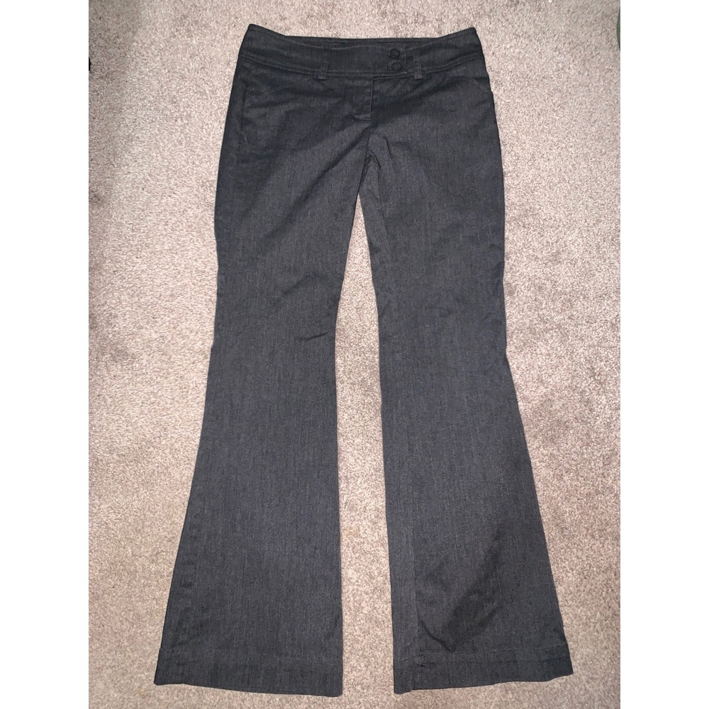 New York & Company Charcoal Gray Flare Dress Pants Professional Trouser Size 2